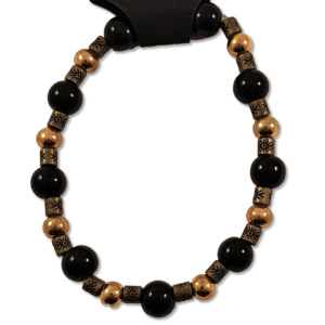 Black and Gold Beaded Bracelet