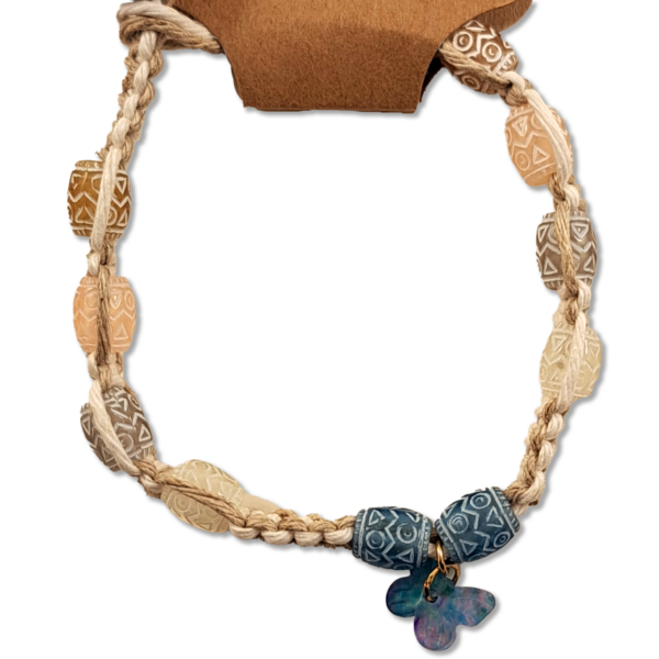 Hemp Bracelet With Butterfly Pendant