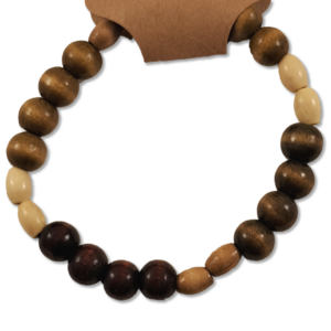 Earth Tone Wood Beaded Bracelet