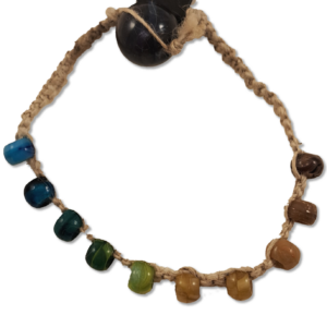 Rainbow Beaded Hemp Anklet