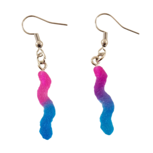 Blue Gummy Worm Earrings