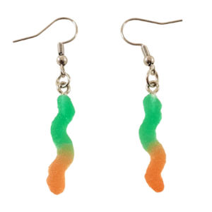 Green Gummy Worm Earrings