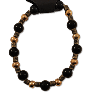 Black and Gold Beaded Bracelet