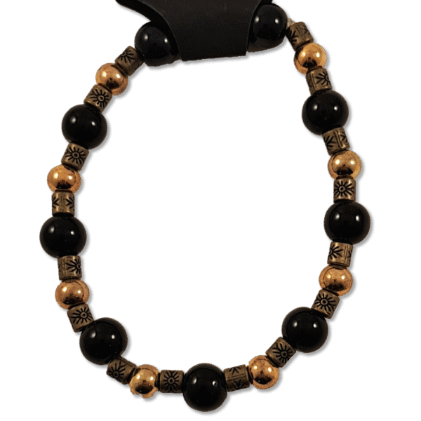 Black and Gold Beaded Bracelet