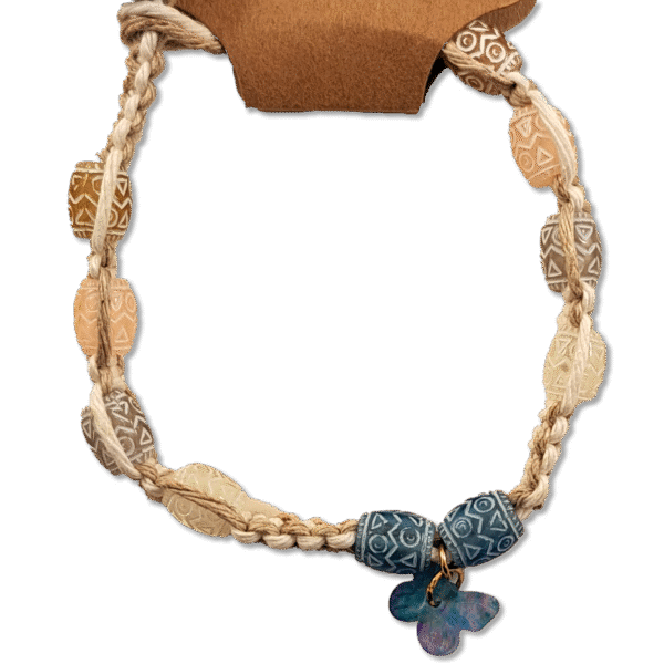 Hemp Bracelet With Butterfly Pendant