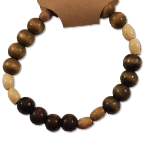 Earth Tone Wood Beaded Bracelet