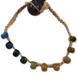Rainbow Beaded Hemp Anklet