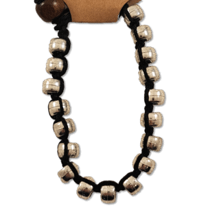 Silver and Black Beaded Hemp Bracelet