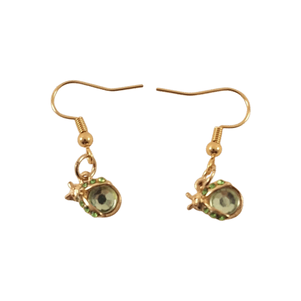 Green Ladybug Earrings