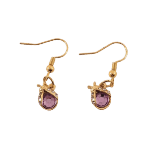 Purple Ladybug Earrings