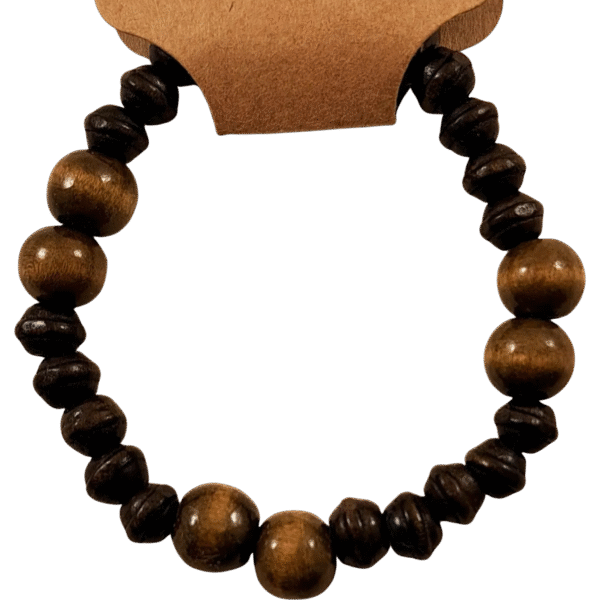 Dark Wooden Beaded Bracelet