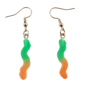 Green Gummy Worm Earrings