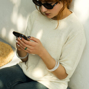 Half Sleeve Hemp Knitted Tshirt