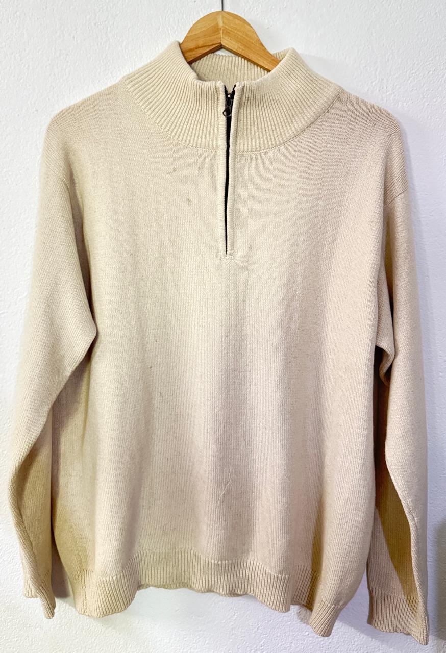 Hemp Knit Half-Zip Pullover Jacket - Image 2